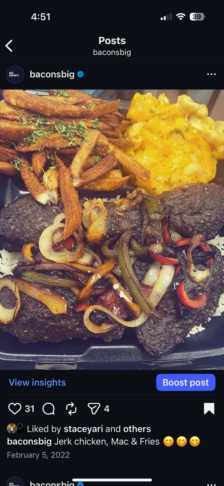 Jerked Chicken, chicken on the Chicago soul food menu in Phoenix, AZ