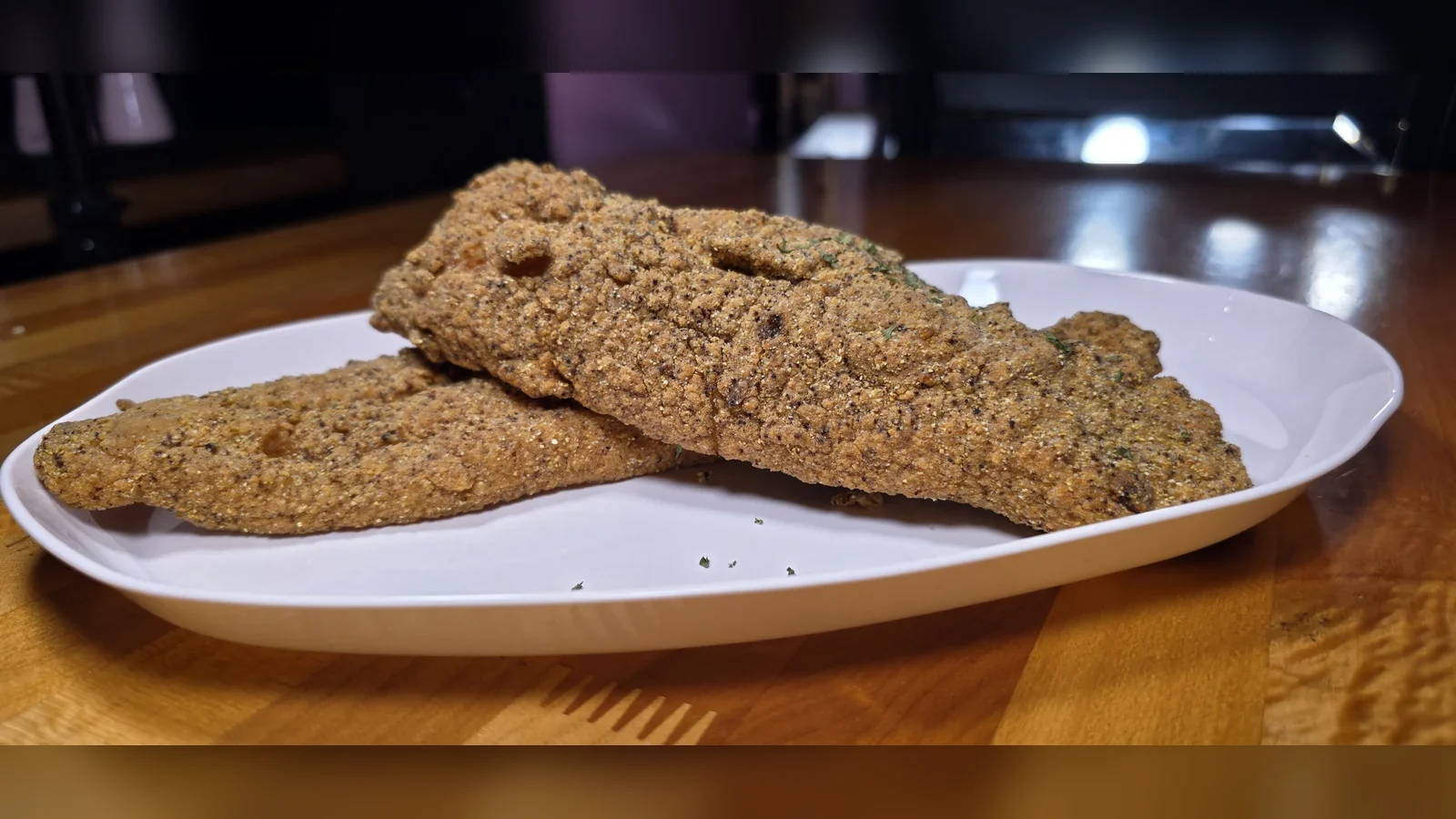 Fried Catfish, seafood served at Big Bacon's soul food restaurant in Phoenix, AZ